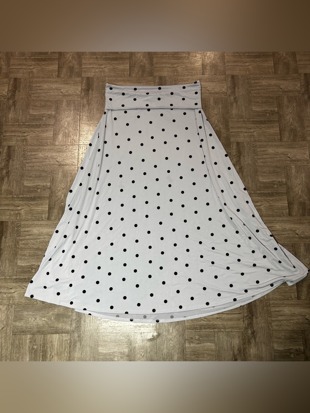 LuLaRoe Grey Polka Dot Maxi Skirt Size M